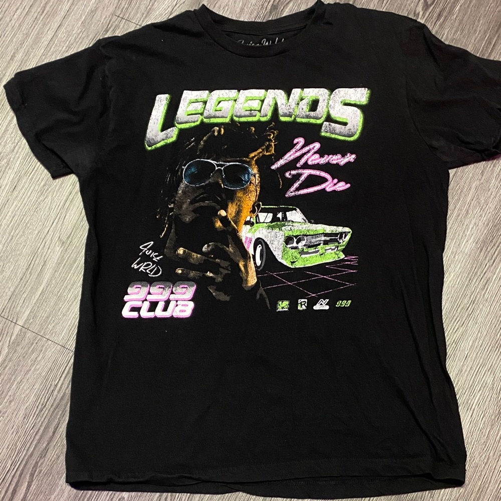 Legends Never Die Black Graphic Tee